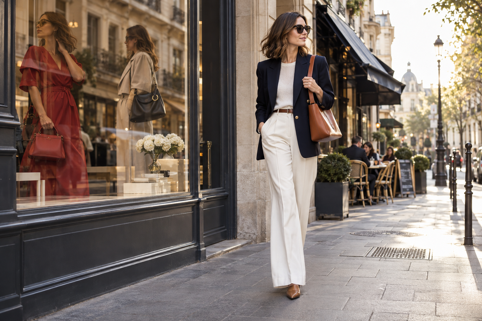 Elegantní dámská kabelka v městském outfitu